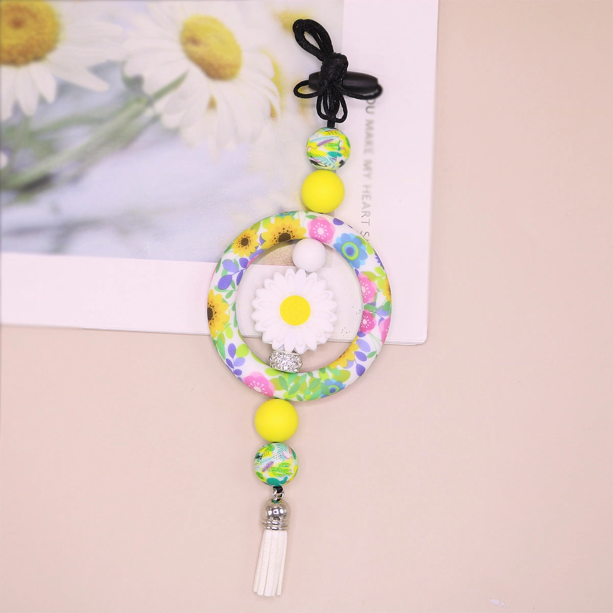 Wholesale Eco-friendly Silicone Ring Christmas Bull Head Cross Flower Creative Sweater Chain