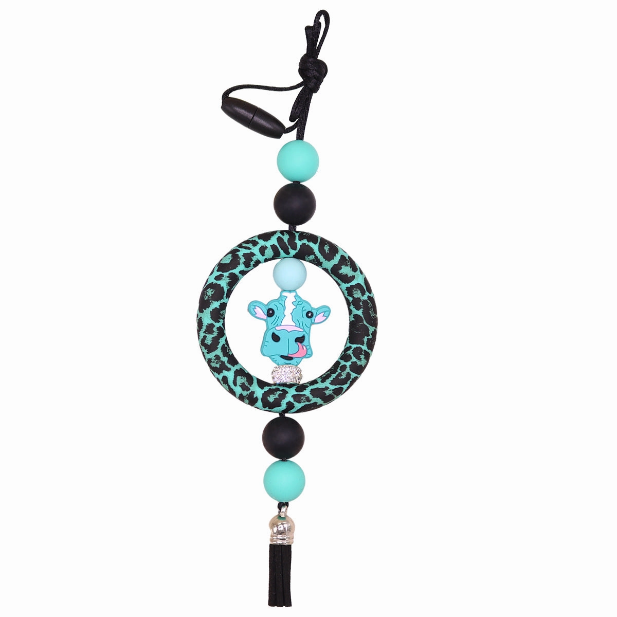 Wholesale Eco-friendly Silicone Ring Christmas Bull Head Cross Flower Creative Sweater Chain