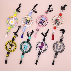 Wholesale Eco-friendly Silicone Ring Christmas Bull Head Cross Flower Creative Sweater Chain