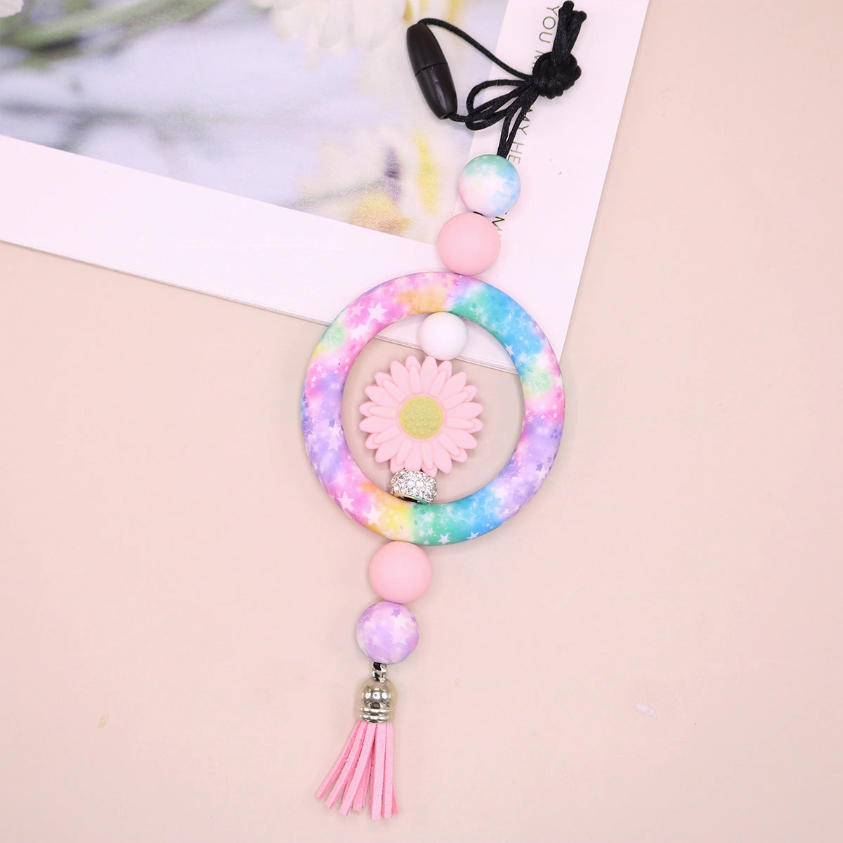 Wholesale Eco-friendly Silicone Ring Christmas Bull Head Cross Flower Creative Sweater Chain