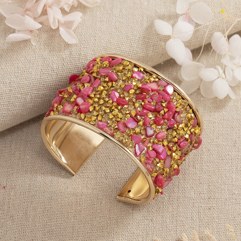 Wholesale Electroplated Diamond Crystal Bracelet with Brilliant Broken Diamonds