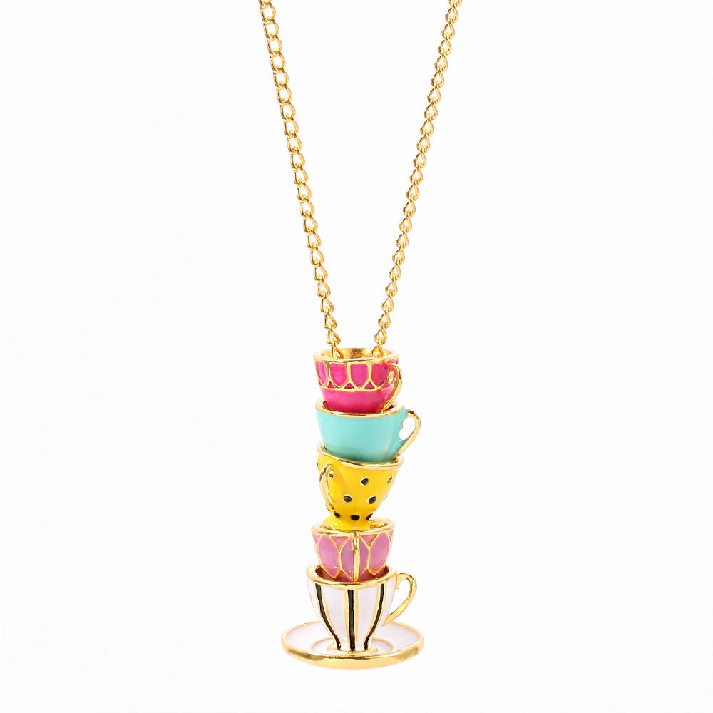 Wholesale Enamel Teacup Alloy Necklaces