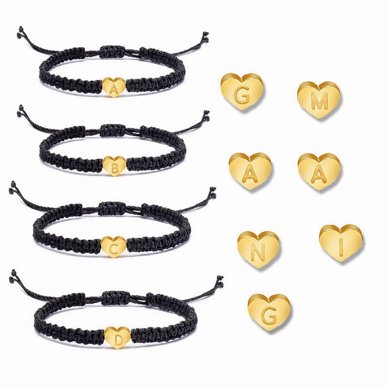 Wholesale English 26 Letters Braided Bracelet