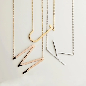 Wholesale English Large Letter Titanium Steel Necklaces