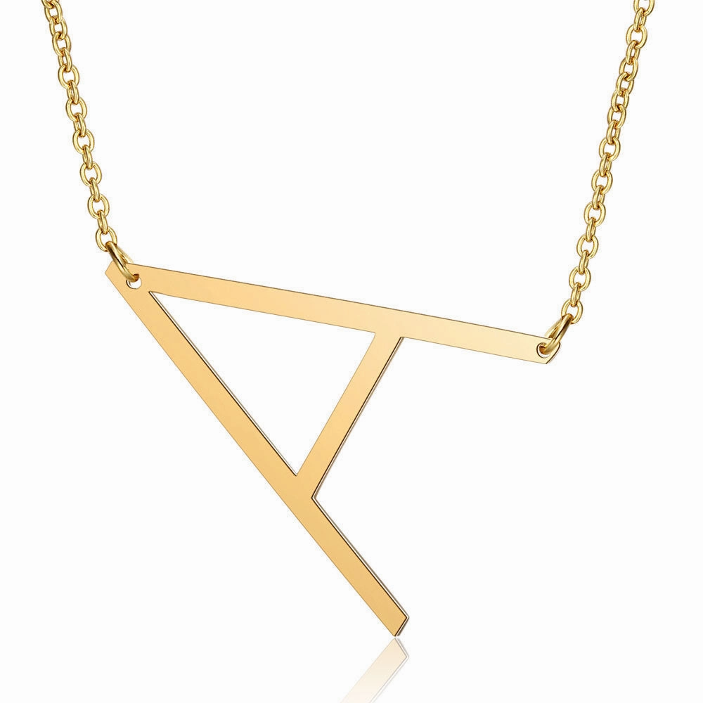 Wholesale English Large Letter Titanium Steel Necklaces