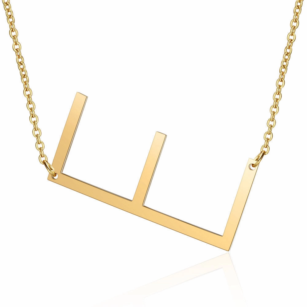 Wholesale English Large Letter Titanium Steel Necklaces