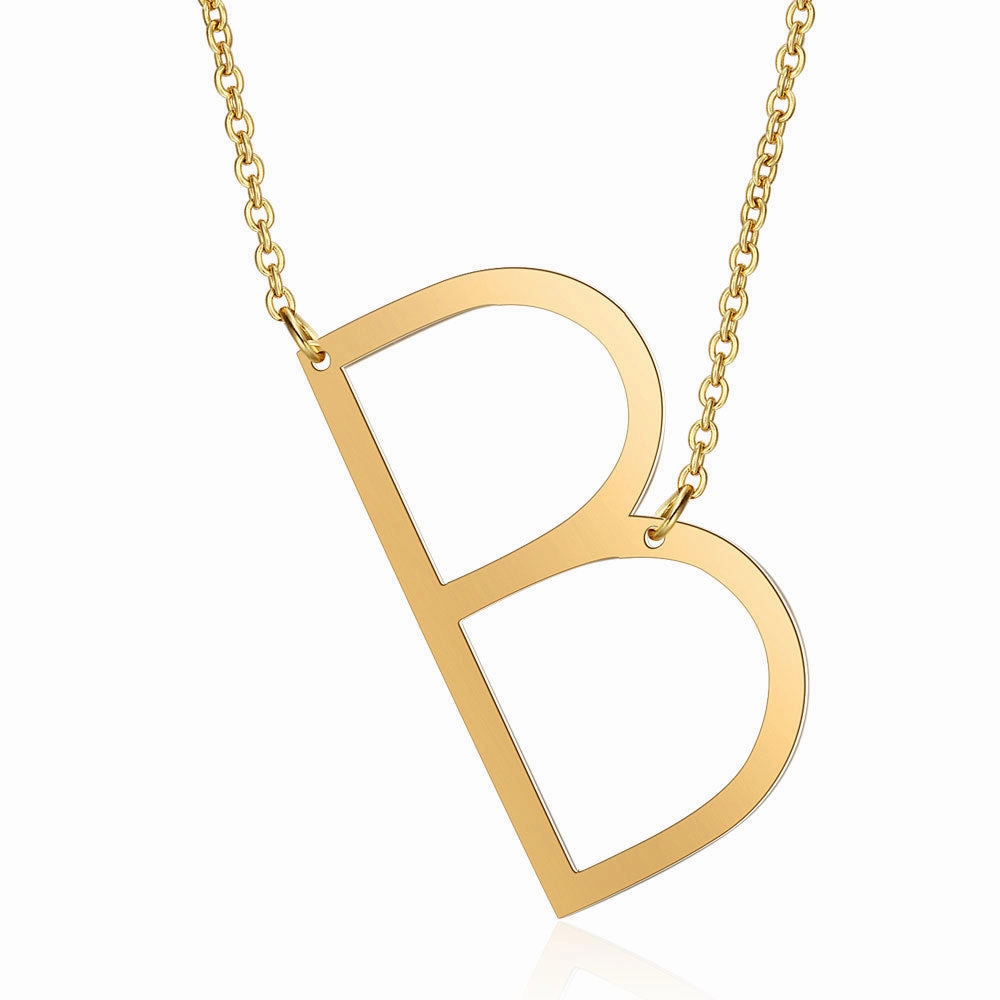 Wholesale English Large Letter Titanium Steel Necklaces