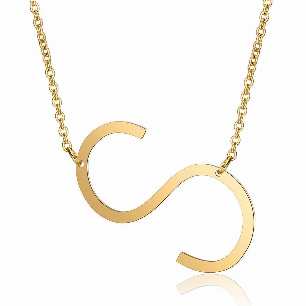 Wholesale English Large Letter Titanium Steel Necklaces