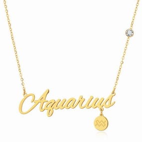 Wholesale English Letter Diamond Zodiac Necklace