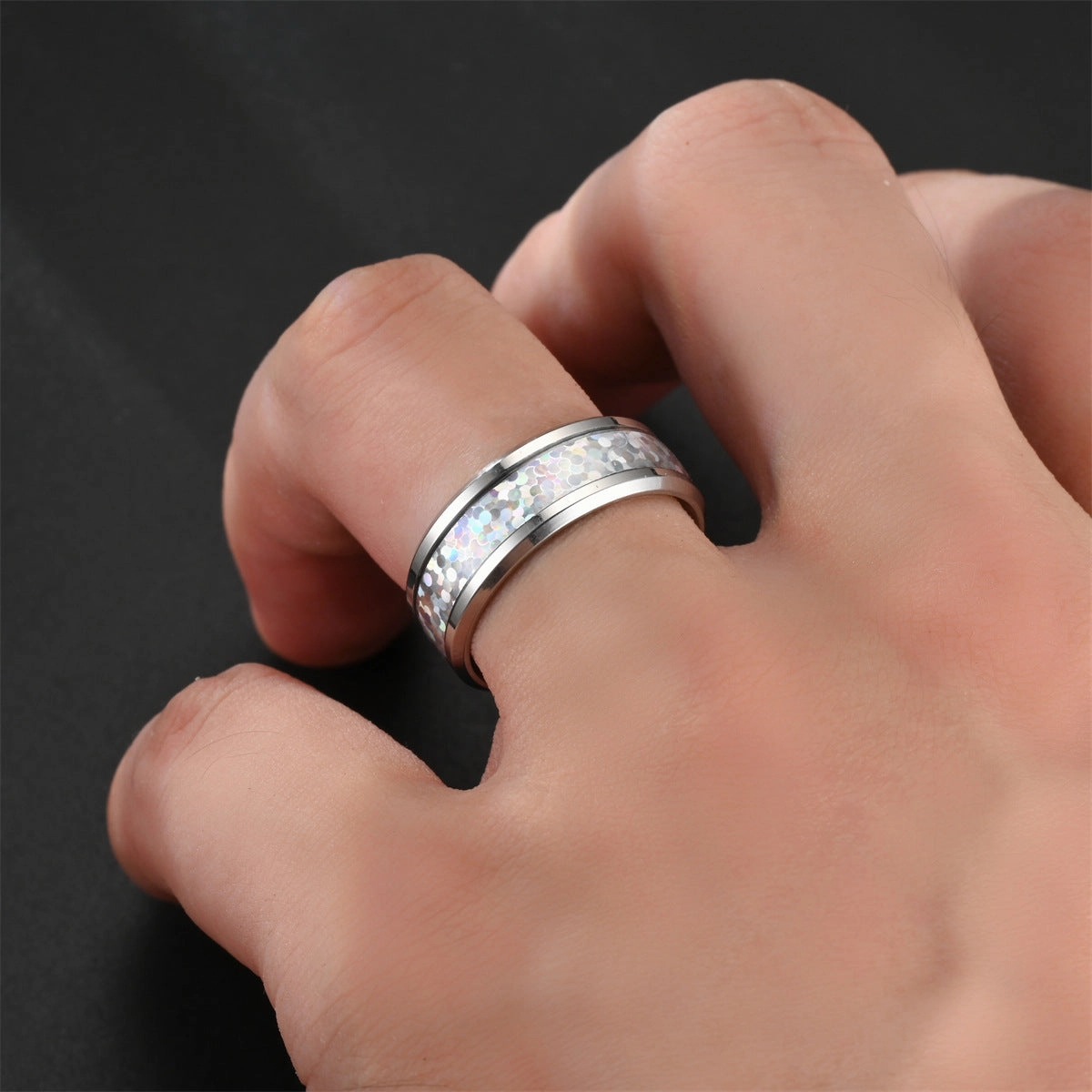 Wholesale Epoxy Colorful Stainless Steel Rings