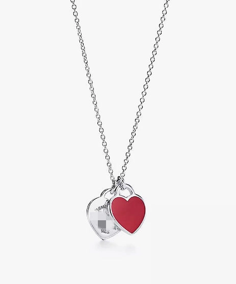 Wholesale Epoxy diamond gold-plated heart clavicle necklace
