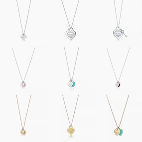 Wholesale Epoxy diamond gold-plated heart clavicle necklace