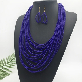 Wholesale Ethnic Style Long Acrylic Beads Earrings Necklace