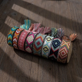 Wholesale Ethnic Style Retro Contrast Color Fabric Bracelet