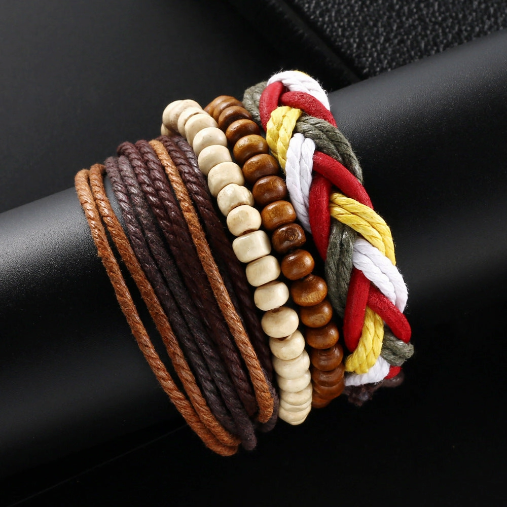 Wholesale Ethnic Style Retro Hand Woven Cowhide Bracelets