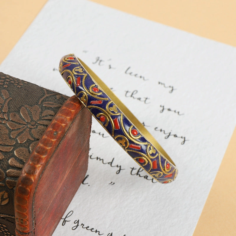 Wholesale Ethnic Style Vintage Brass Set with Turquoise Bracelet