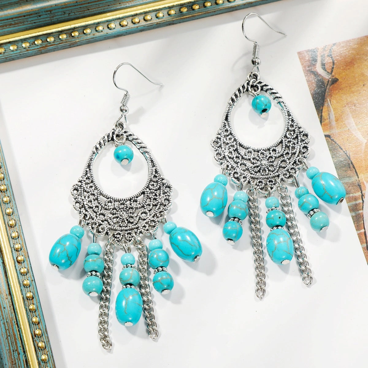 Wholesale Ethnic Turquoise Bohemian Vintage Earrings