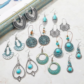 Wholesale Ethnic Turquoise Bohemian Vintage Earrings