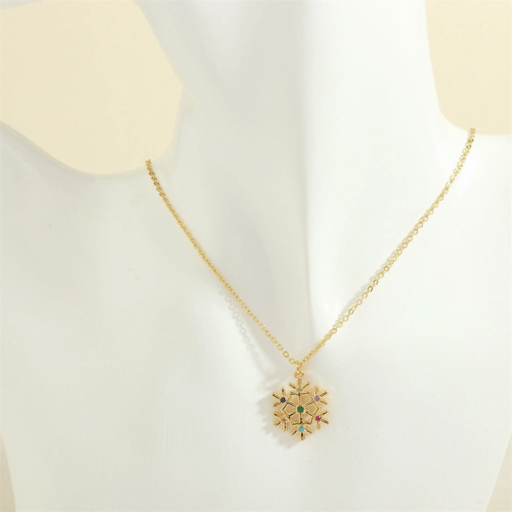 Wholesale European and American Christmas Series Micro-Inlaid Oil Drop Pendant Necklace