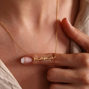 Wholesale European and American niche simple English letter mama clavicle chain necklace
