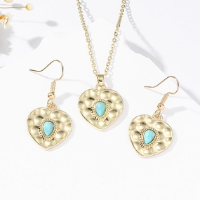 Wholesale Evil Eye Pendant Fashionable and Versatile Love Turquoise Earrings Necklace