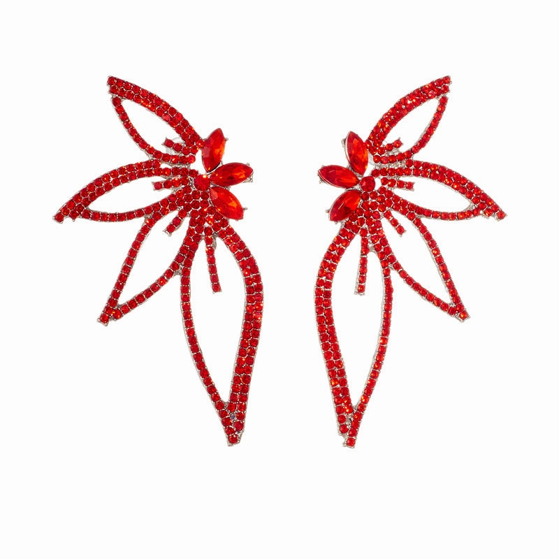 Wholesale Exaggerated Diamond Large Butterfly Earrings