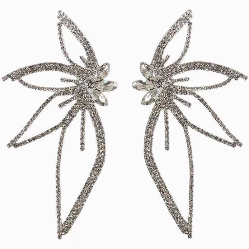 Wholesale Exaggerated Diamond Large Butterfly Earrings