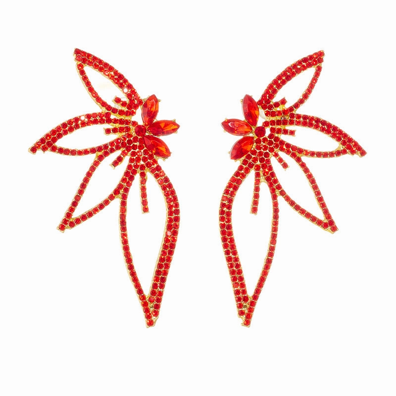 Wholesale Exaggerated Diamond Large Butterfly Earrings