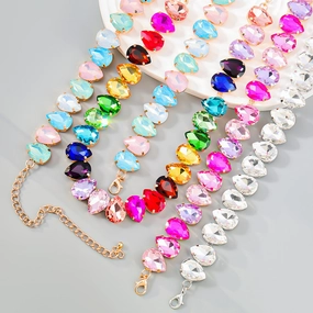 Wholesale Exaggerated Drop-shaped Glass Diamond Necklace