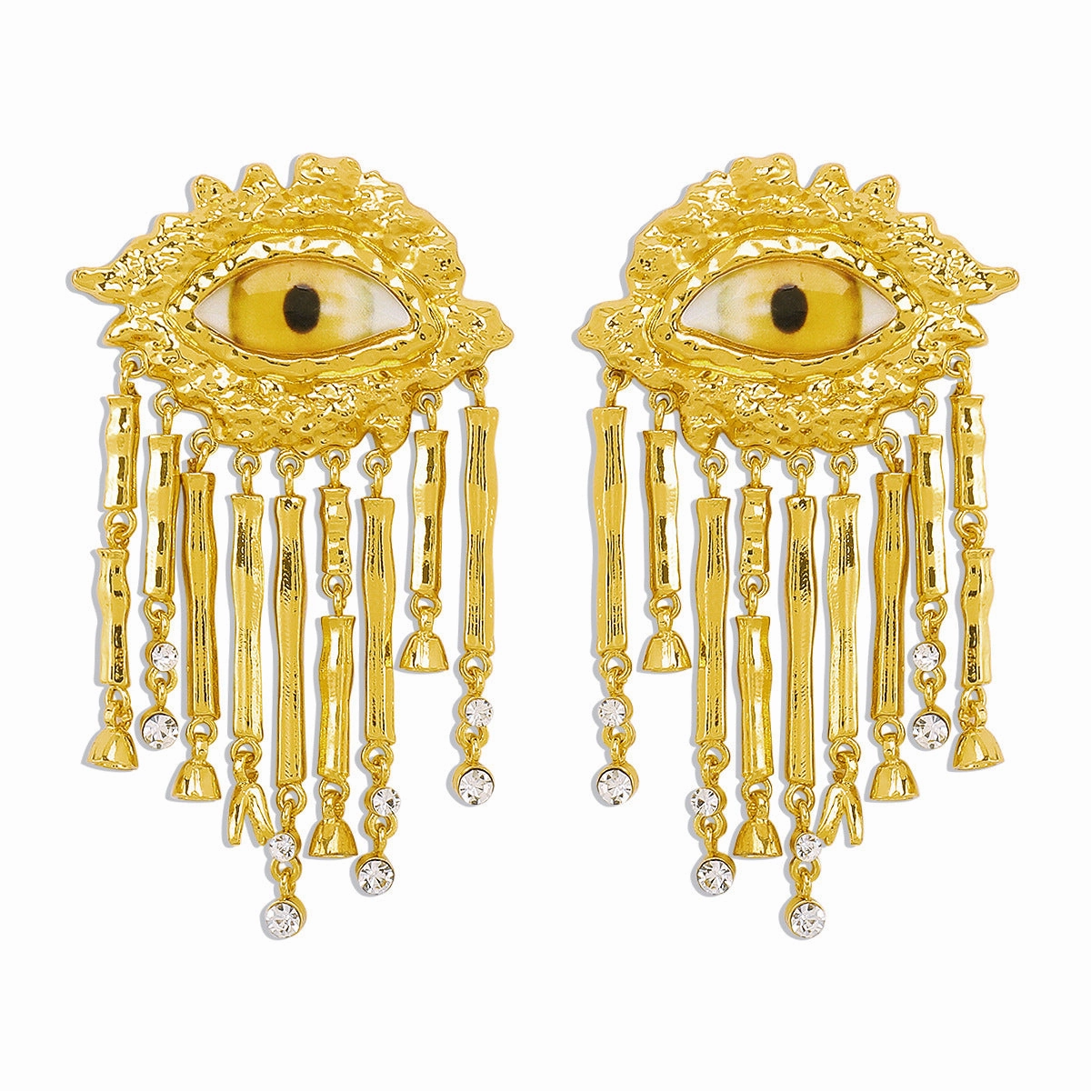 Wholesale Exaggerated Evil Eye Tassel Earrings