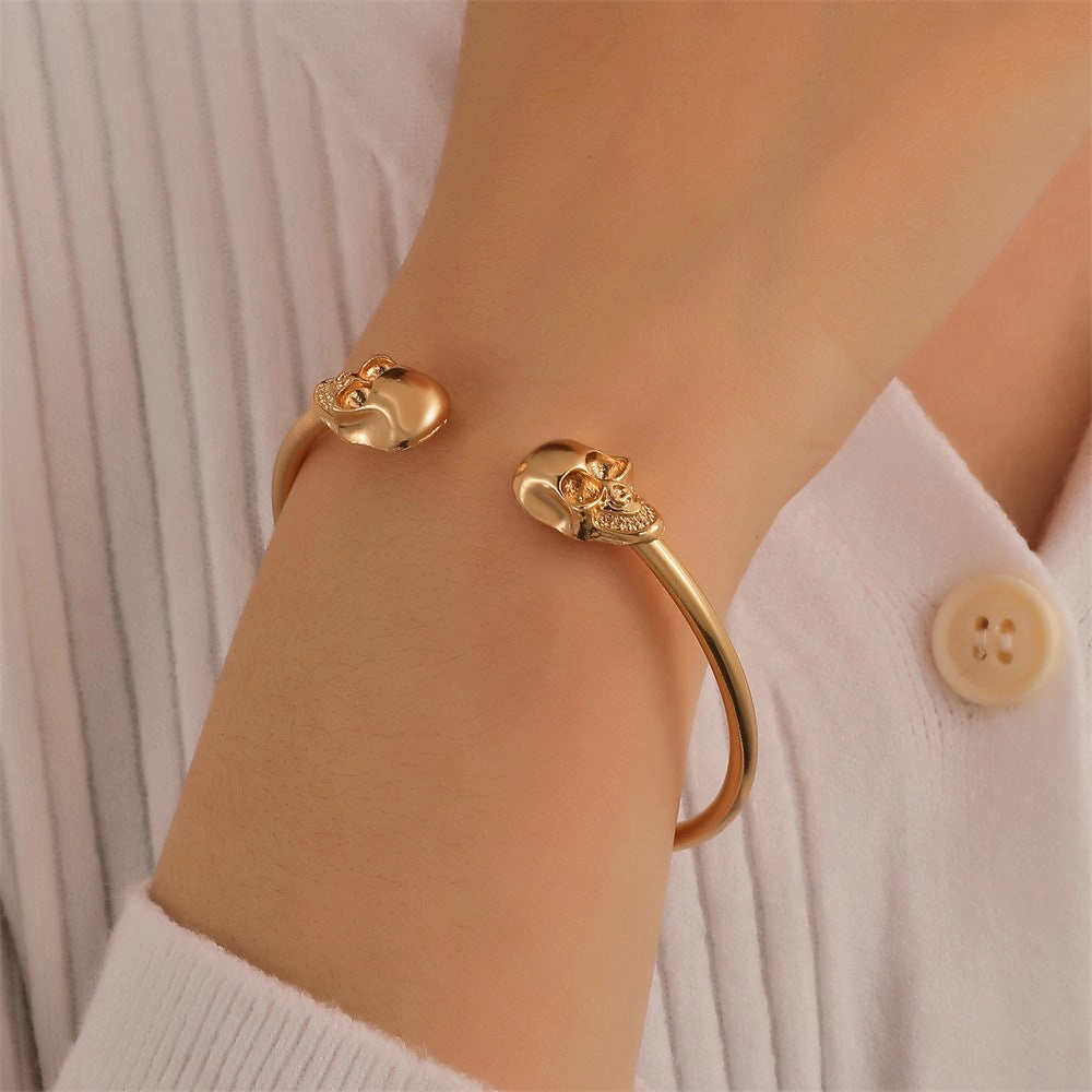 Wholesale Exaggerated Gothic Skull Alloy Bracelets