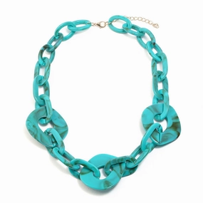 Wholesale Exaggerated lock buckle spliced necklace with exquisite resin rendered plate material