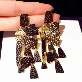 Wholesale Exaggerated Long Geometric Copper Stud Earrings