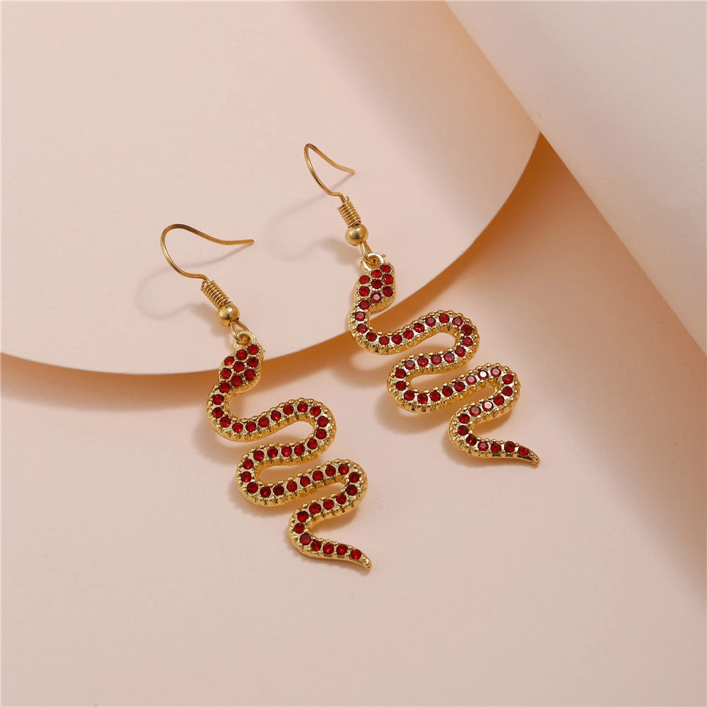 Wholesale Exaggerated snake-shaped diamond earrings