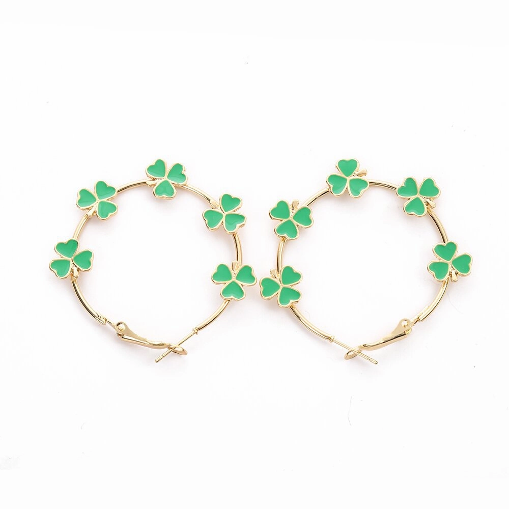 Wholesale Exaggerated three-leaf clover earrings