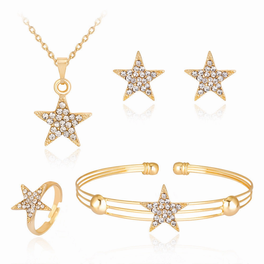 Wholesale Exquisite Crown Shaped Alloy Jewelry Set of Four Pieces