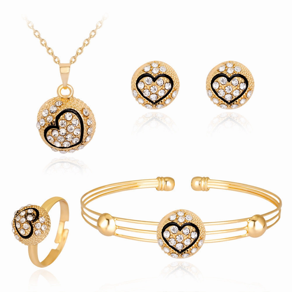 Wholesale Exquisite Crown Shaped Alloy Jewelry Set of Four Pieces