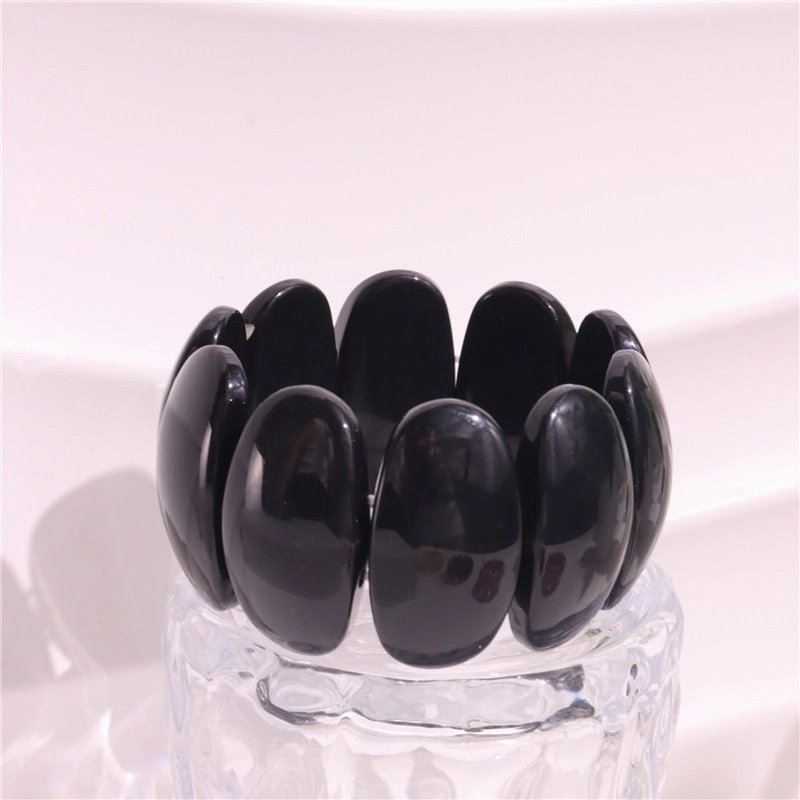 Wholesale  Fashion Amber Texture Acrylic Geometric Handmade Beaded Bracelet
