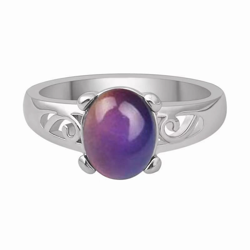 Wholesale Fashion Creative Sweet Style Color Changing Warm Stone Rings