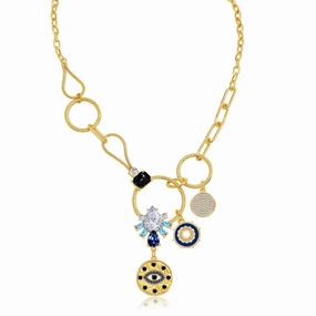 Wholesale Fashion Devil Eye Exaggerated Eye Alloy Necklace