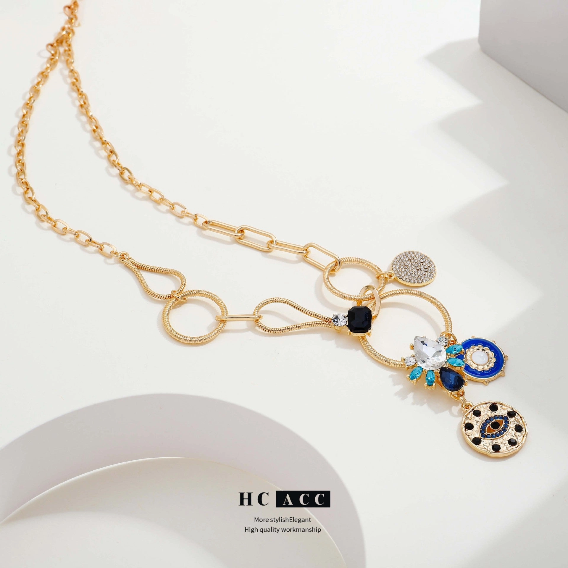 Wholesale Fashion Devil Eye Exaggerated Eye Alloy Necklace