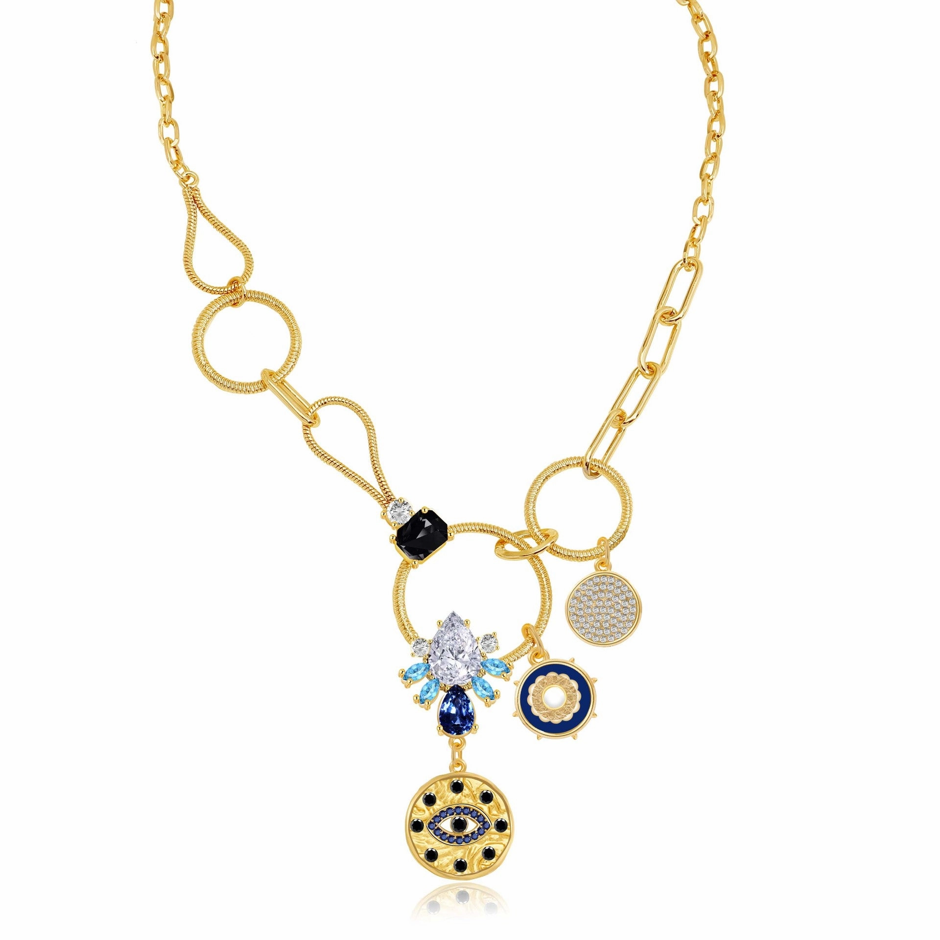 Wholesale Fashion Devil Eye Exaggerated Eye Alloy Necklace