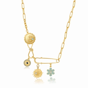 Wholesale Fashion Diamond Cameo Small Pendant Bib Necklace