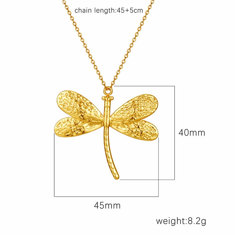 Wholesale  fashion dragonfly shape pendant stainless steel necklace women's Joker 18K clavicle chain