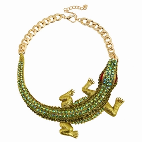 Wholesale Fashion Exaggerated Diamond Set Noble Crocodile Necklaces