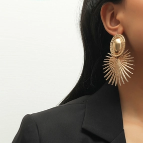 Wholesale Fashion Exaggerated Metallic Earrings