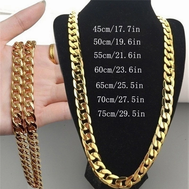 Wholesale Fashion Gold Plated 18K Gold Men's 6MM Sideways Necklaces