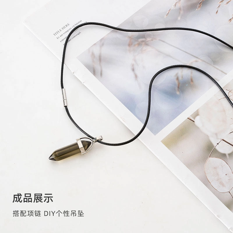 Wholesale Fashion Hexagonal Column Diamond Bullet Pendant Accessories Glass Pendant Glass Necklace Jewelry