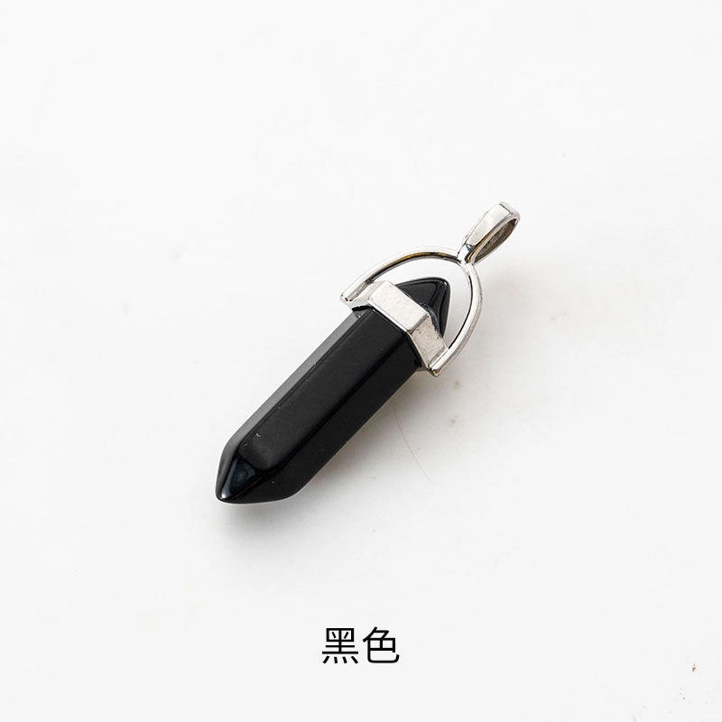 Wholesale Fashion Hexagonal Column Diamond Bullet Pendant Accessories Glass Pendant Glass Necklace Jewelry