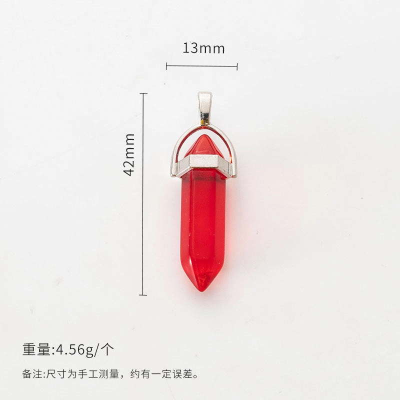 Wholesale Fashion Hexagonal Column Diamond Bullet Pendant Accessories Glass Pendant Glass Necklace Jewelry
